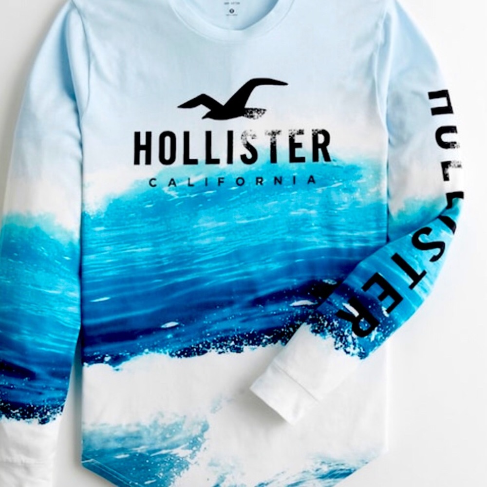 Hollister California Print long logo T-shirt
